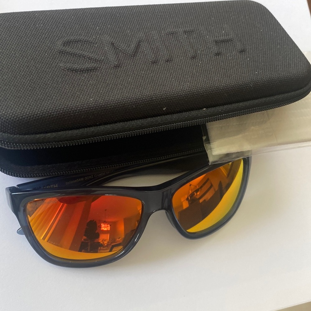 Smith Optics Sage Matte Gray Red Mirror Men's Sports Wrap Sunglasses 61 W/Case